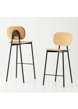 Tata Young Sgabello (seduta e schienale in plastica o legno) Sgabelli contract Point